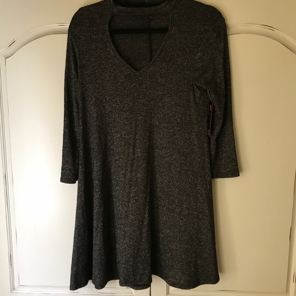 Gray sweater dress